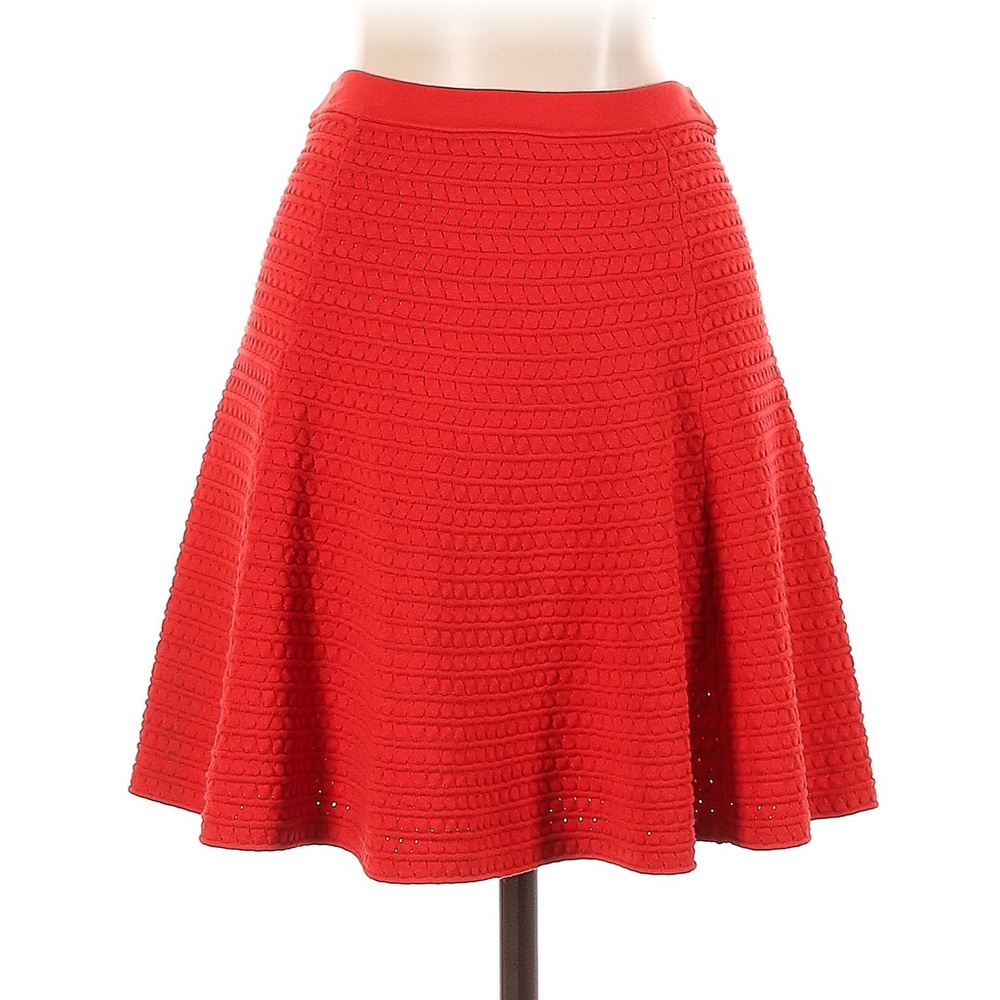 THEORY Red Textured Mini Skirt, Small / P
